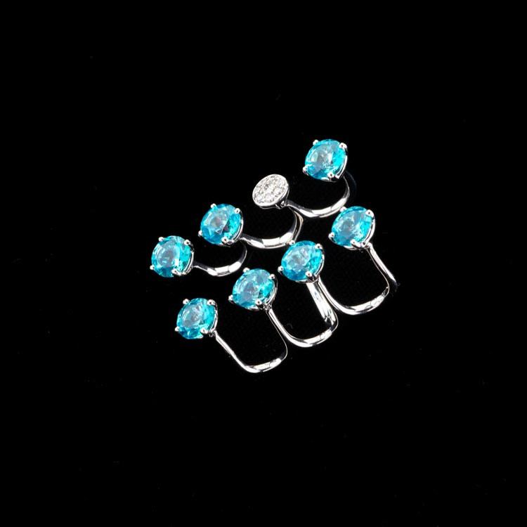 Lagoon Dream - topaz and white diamond ring Stéfère Aurore Collection