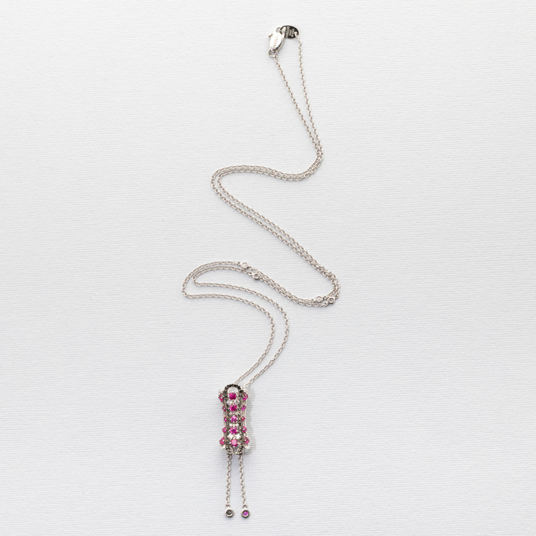 Damiani necklace with natural rubies and natural diamonds